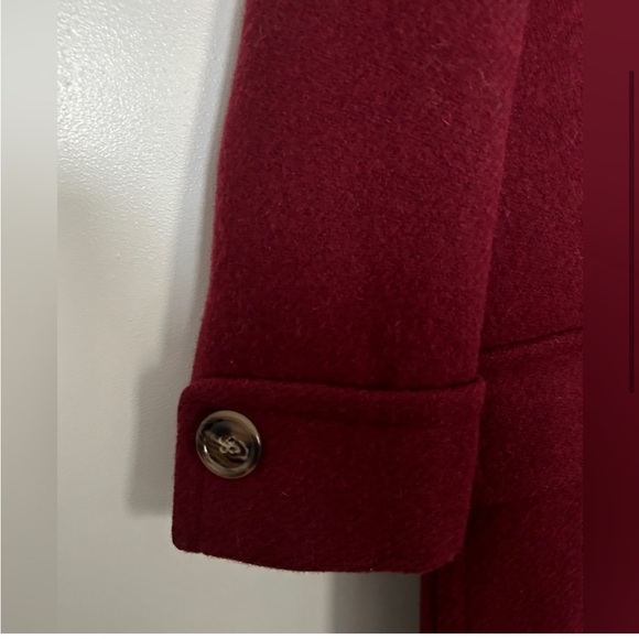 Calvin Klein Vintage Maroon Wool Double-breasted Coat 12. - Picture 11 of 11